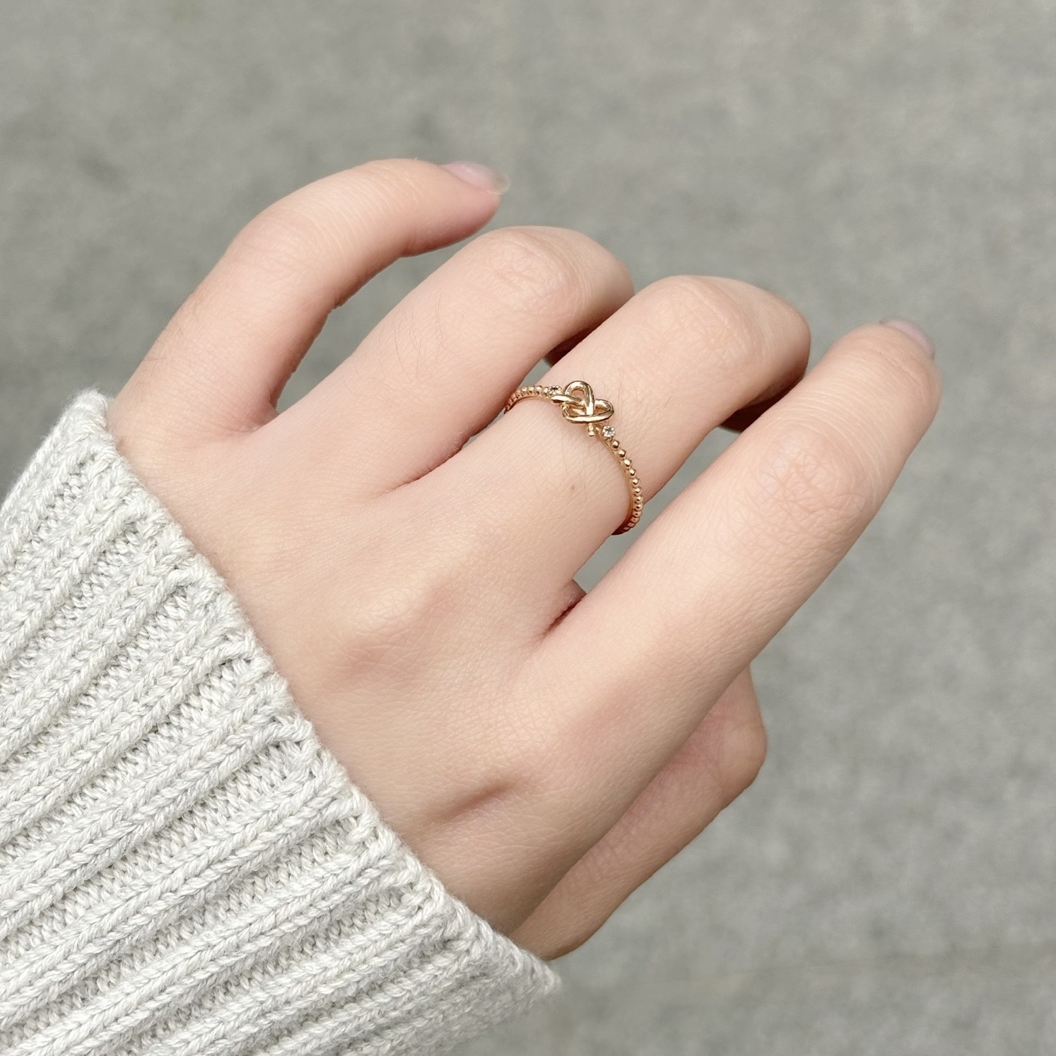 14k愛心麵包結藍鑽戒指