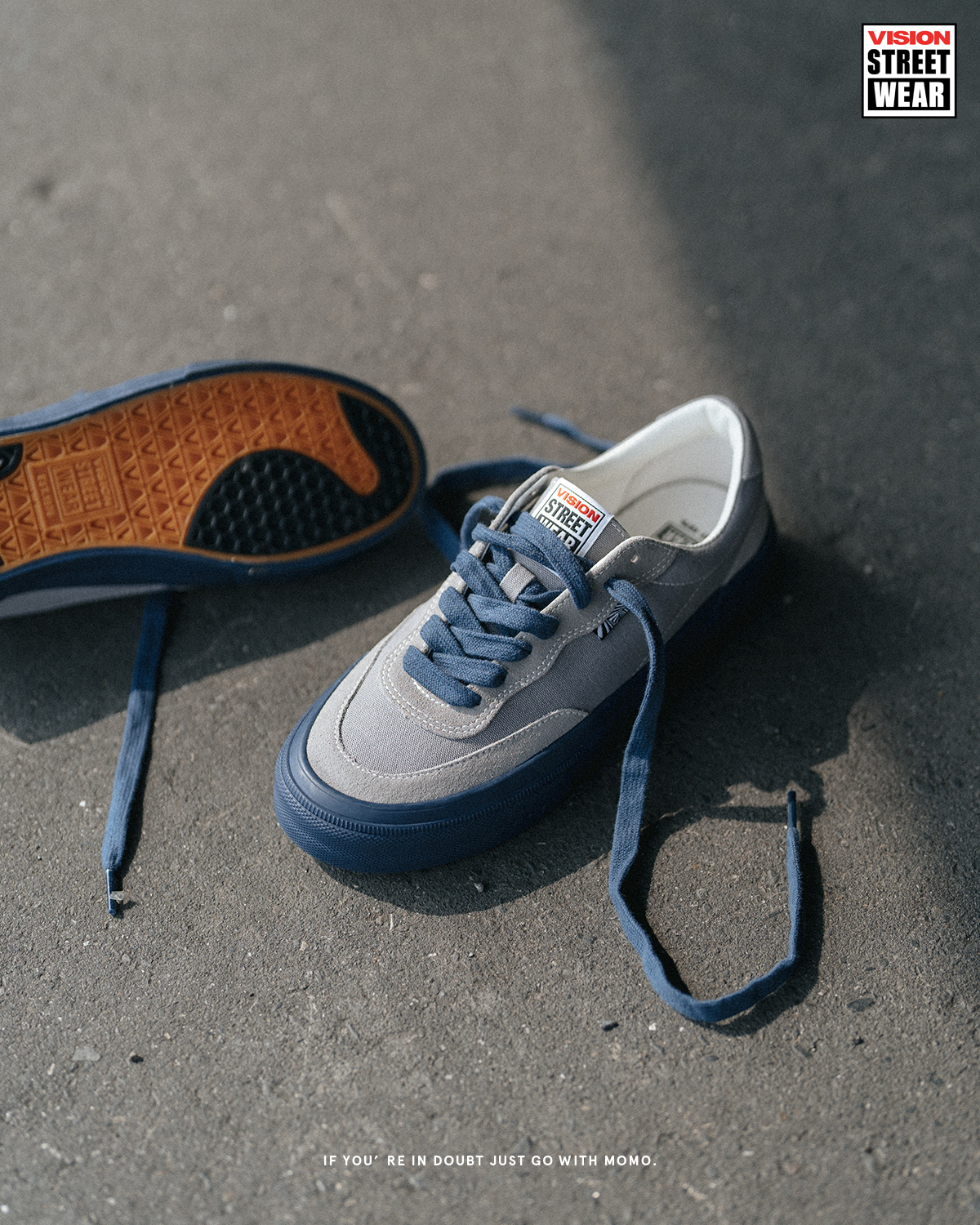 Vision Street Wear FLAT-TOP 復古街頭滑板鞋 灰藍色