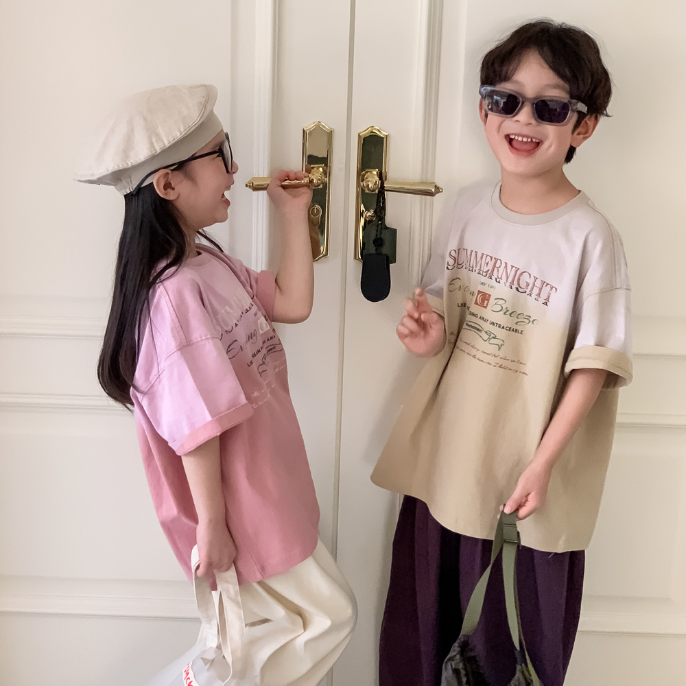 【限量】漸層色字母短袖上衣