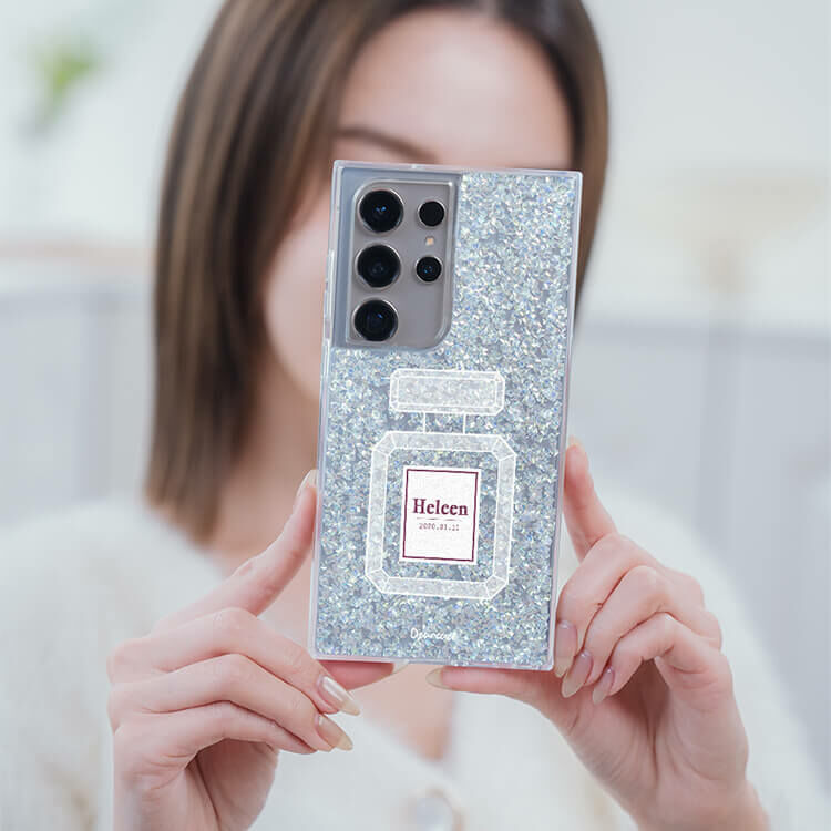 清新香水 銀耀貝拉殼 - (訂製名字) - Samsung 三星 客製化手機殼