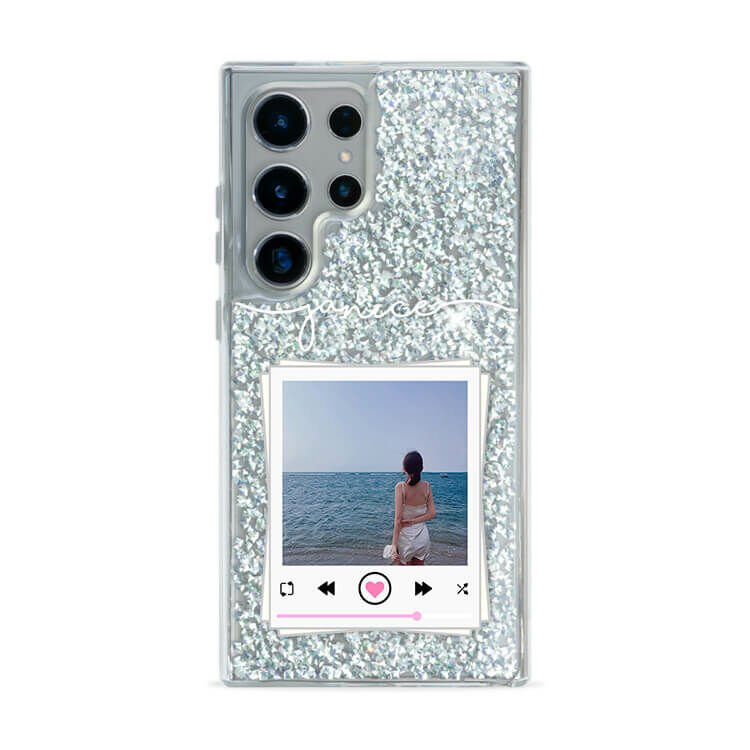 妳的美照 銀耀貝拉殼 - (訂製名字) - Samsung 三星 客製化手機殼