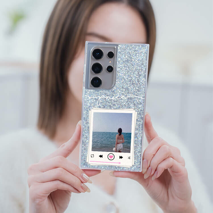 妳的美照 銀耀貝拉殼 - (訂製名字) - Samsung 三星 客製化手機殼