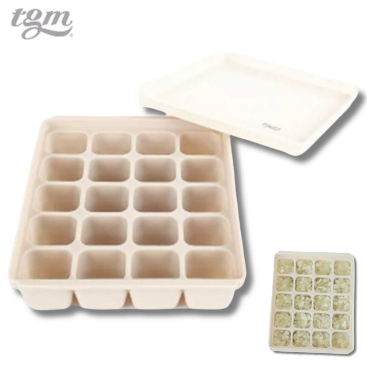 TGM 幼兒鉑金矽膠副食品冷凍儲存分裝盒(10克 x 20格) | 亮灰色