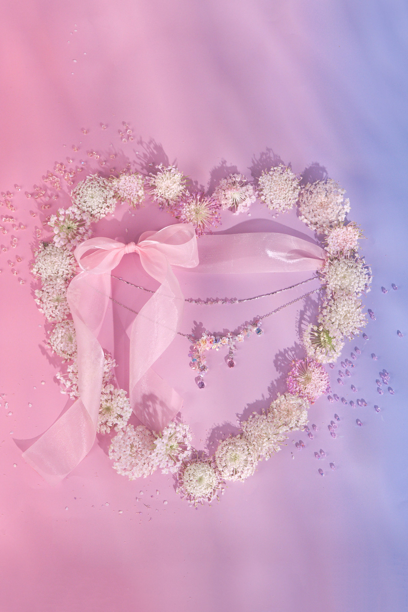 Sakura Flow Bow Necklace Set