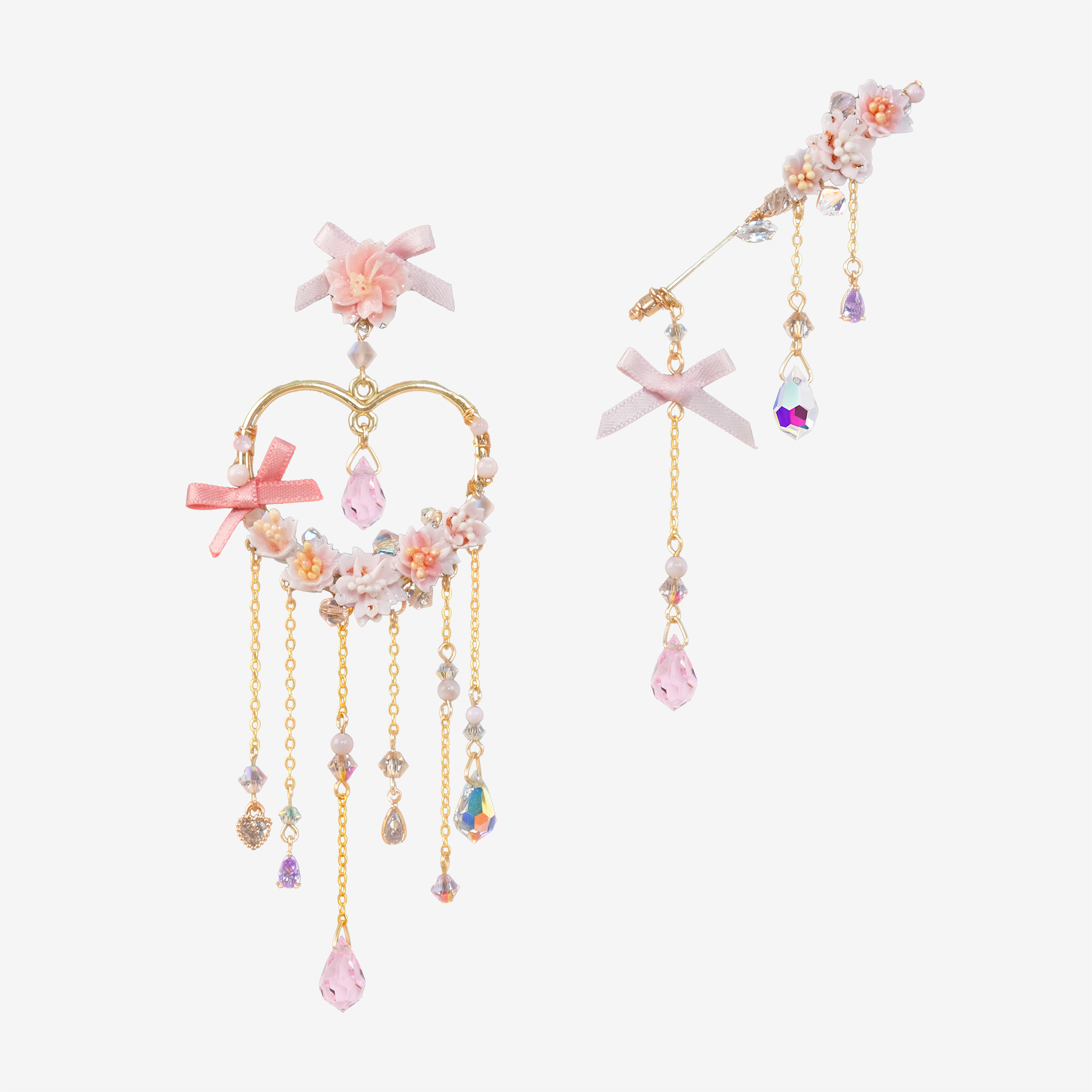Junior Cupid Hearting Sakura Earing Set