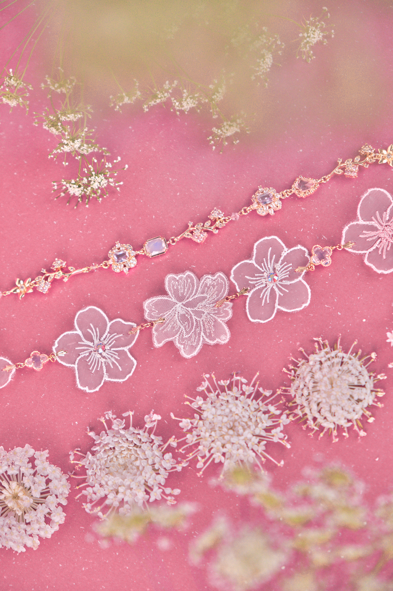 Sakura Syrup Zircon Veils Lace Hairband