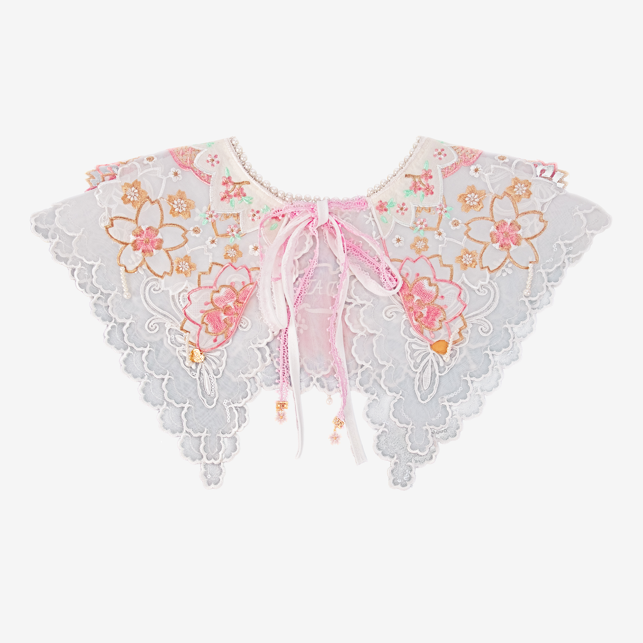 The Flowering Sakura Patchwork Embroidered Collar