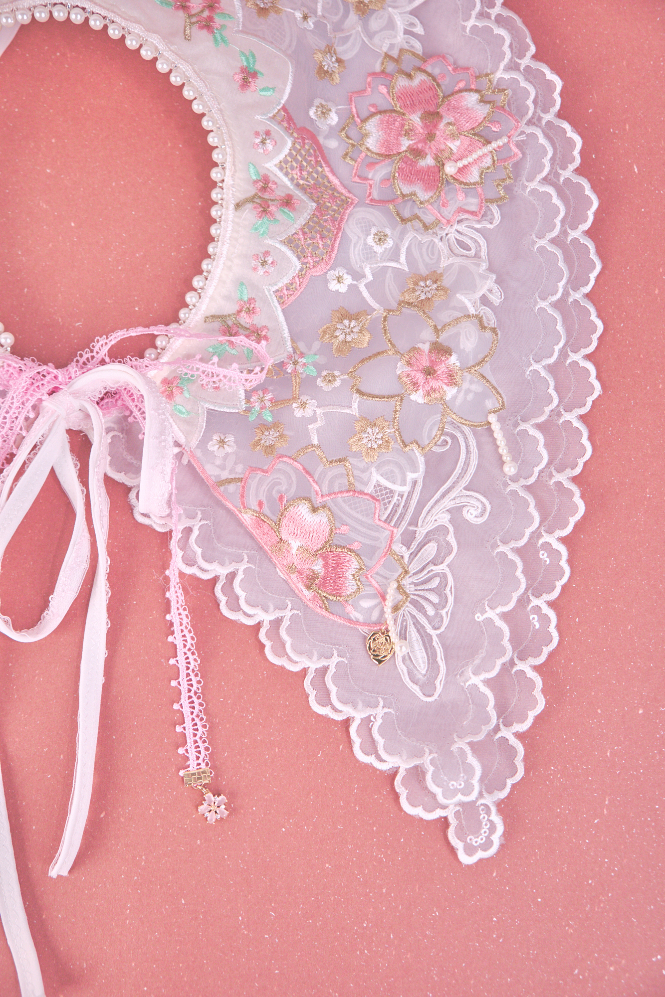The Flowering Sakura Patchwork Embroidered Collar