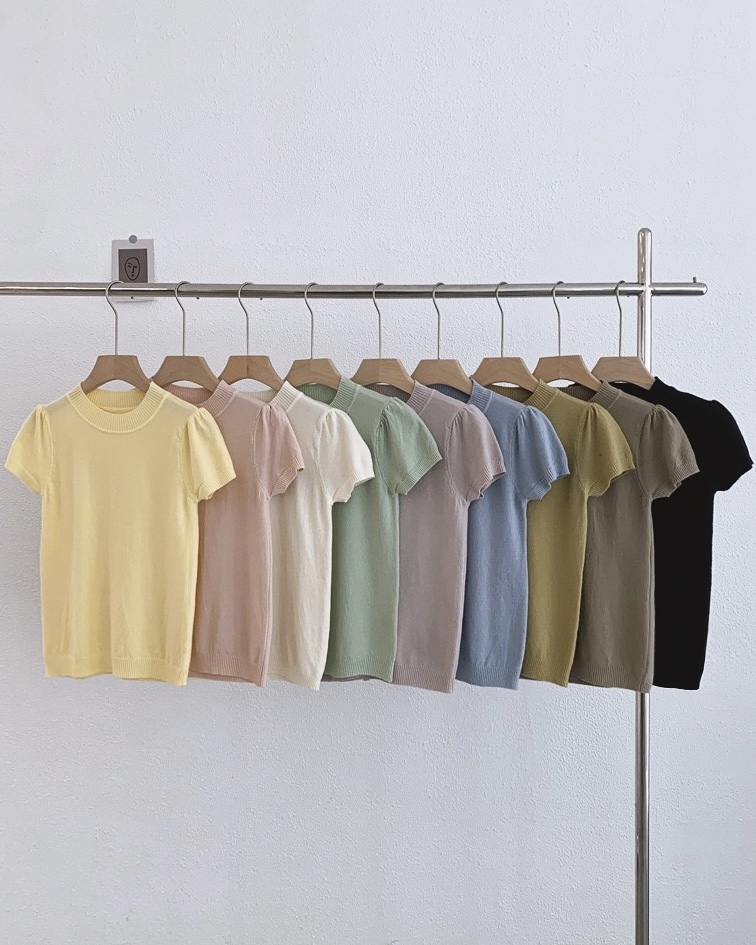 P7825 - Knitted Round Neck Plain Top (Pre Order)