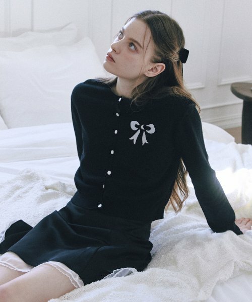 LETTER FROM MOON - Ribbon Moon Cardigan (Black)