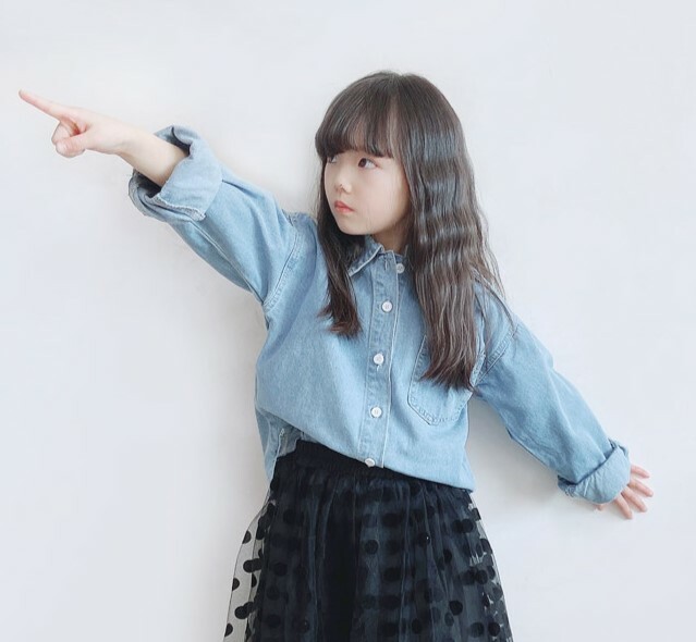 少量現貨 親子款 中性休閒牛仔襯衫 100-150cm