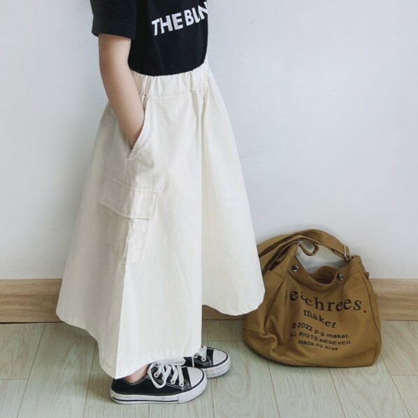 少量現貨 親子款 休閒工裝風傘擺長裙 2色 100-150cm