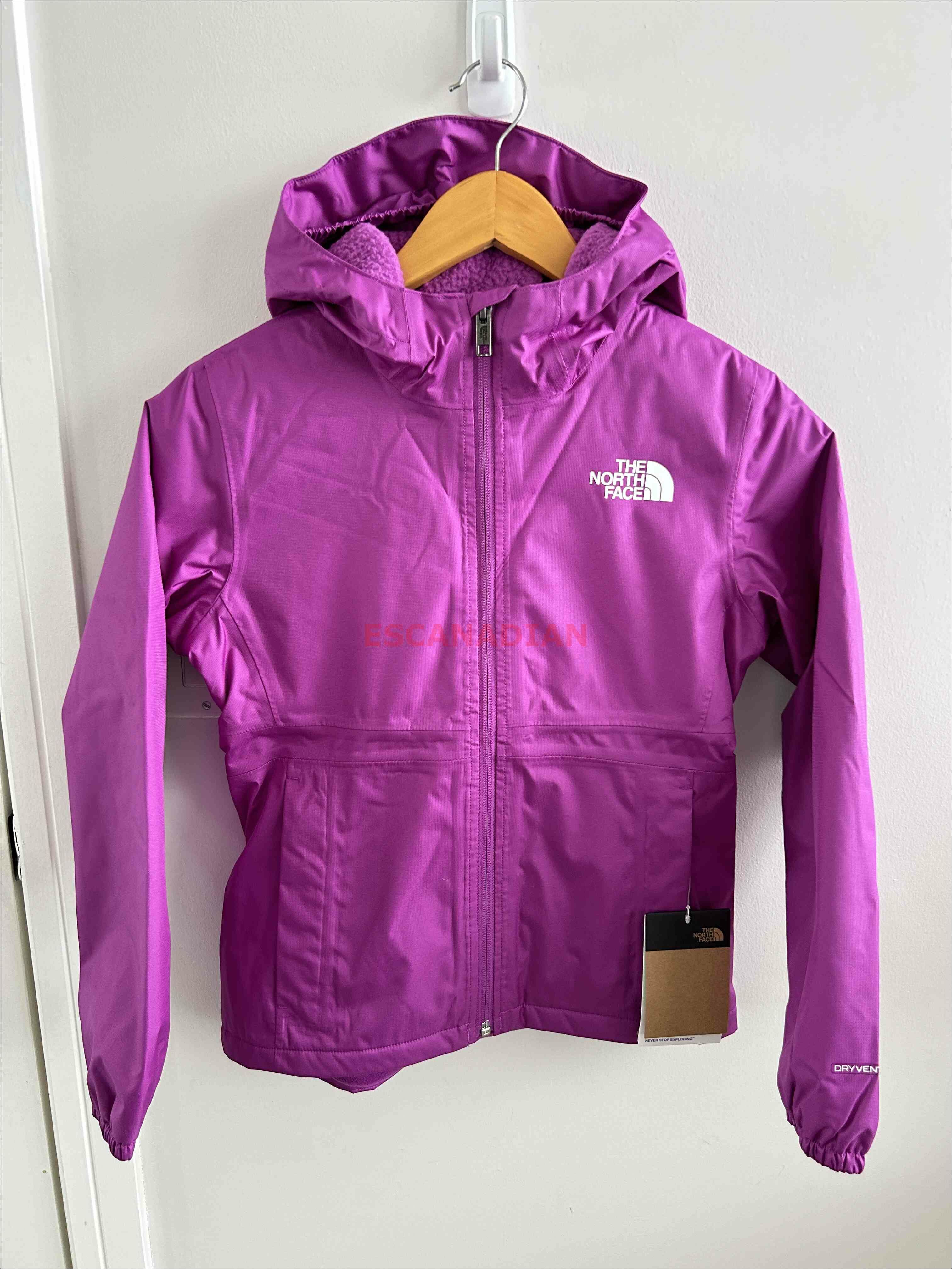 THE NORTH FACE 女大童 DRYVENT系列 防潑水 內厚刷毛 連帽 風衣外套