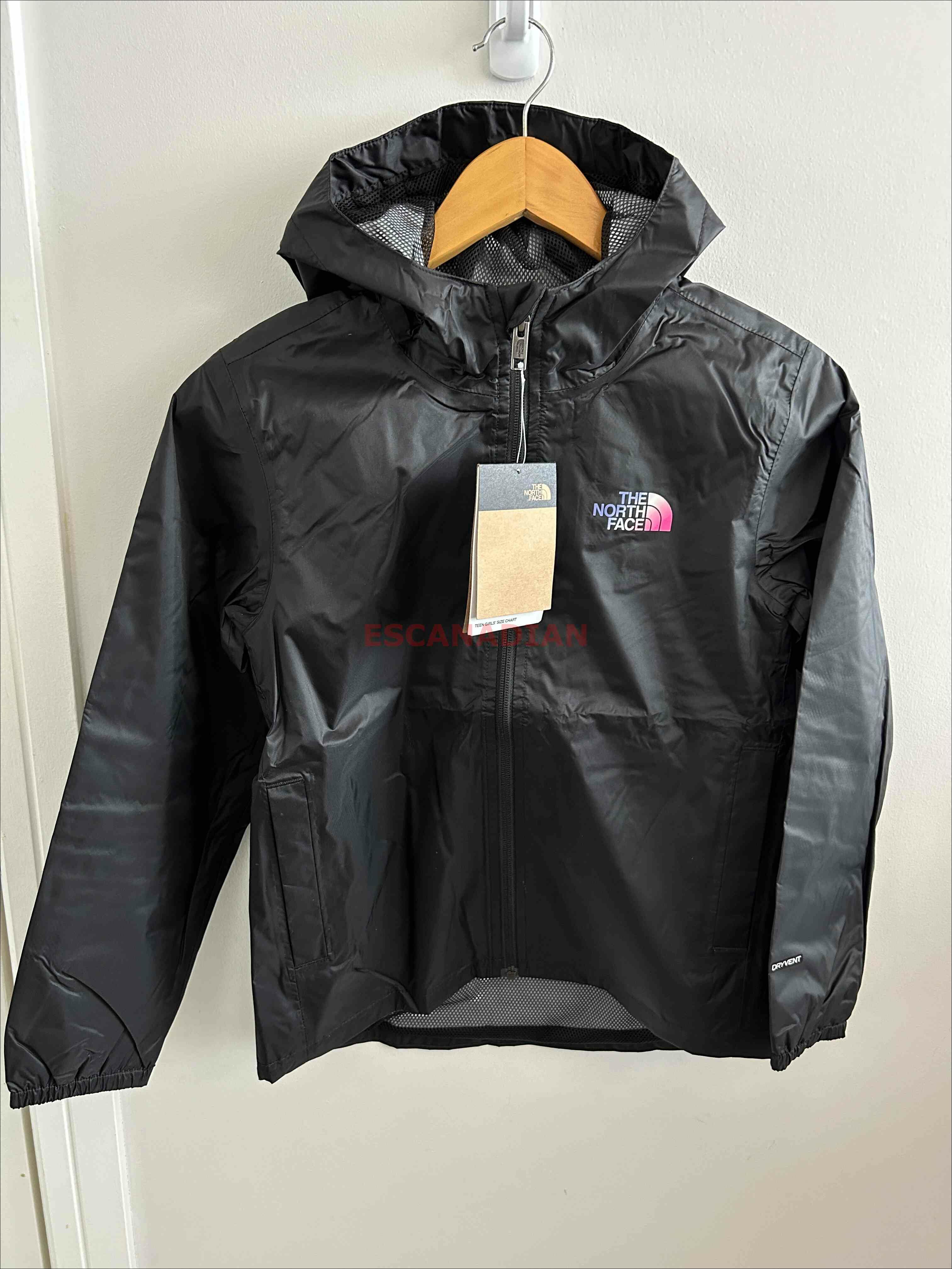 THE NORTH FACE 女大童 DRYVENT系列 防潑水 連帽 內裡網眼 風衣外套