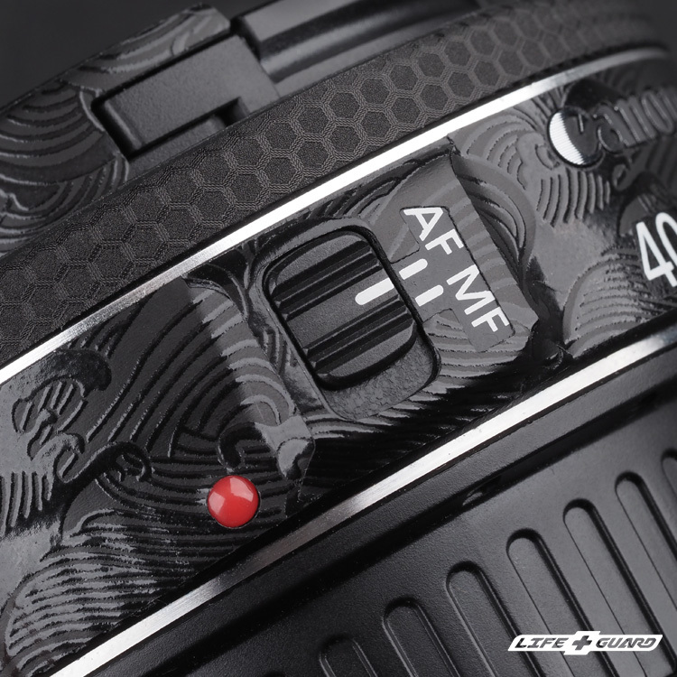 LIFE+GUARD 鏡頭貼膜安裝示意，適用 Canon EF 40mm F2.8 STM