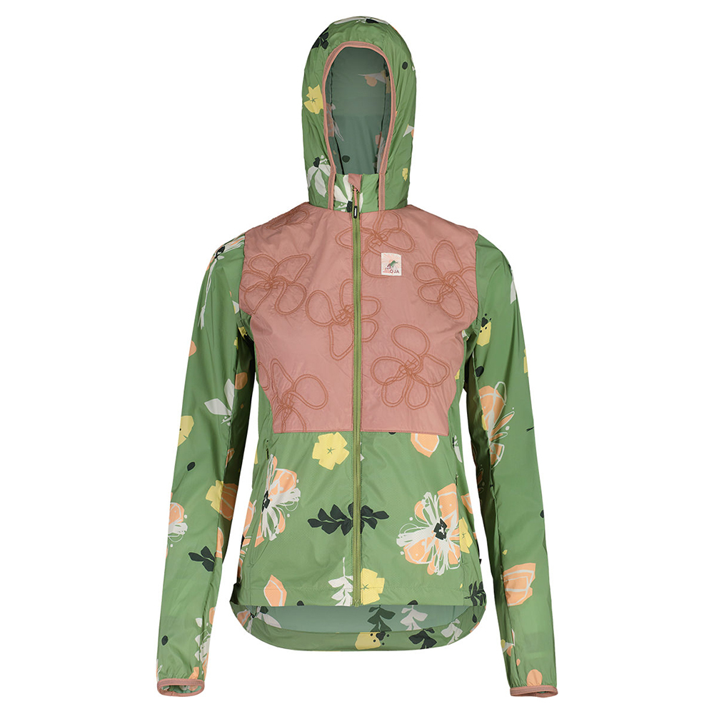 【MALOJA】女化纖防風保暖連帽外套 / 24MA37140-[綠粉拼、黑]