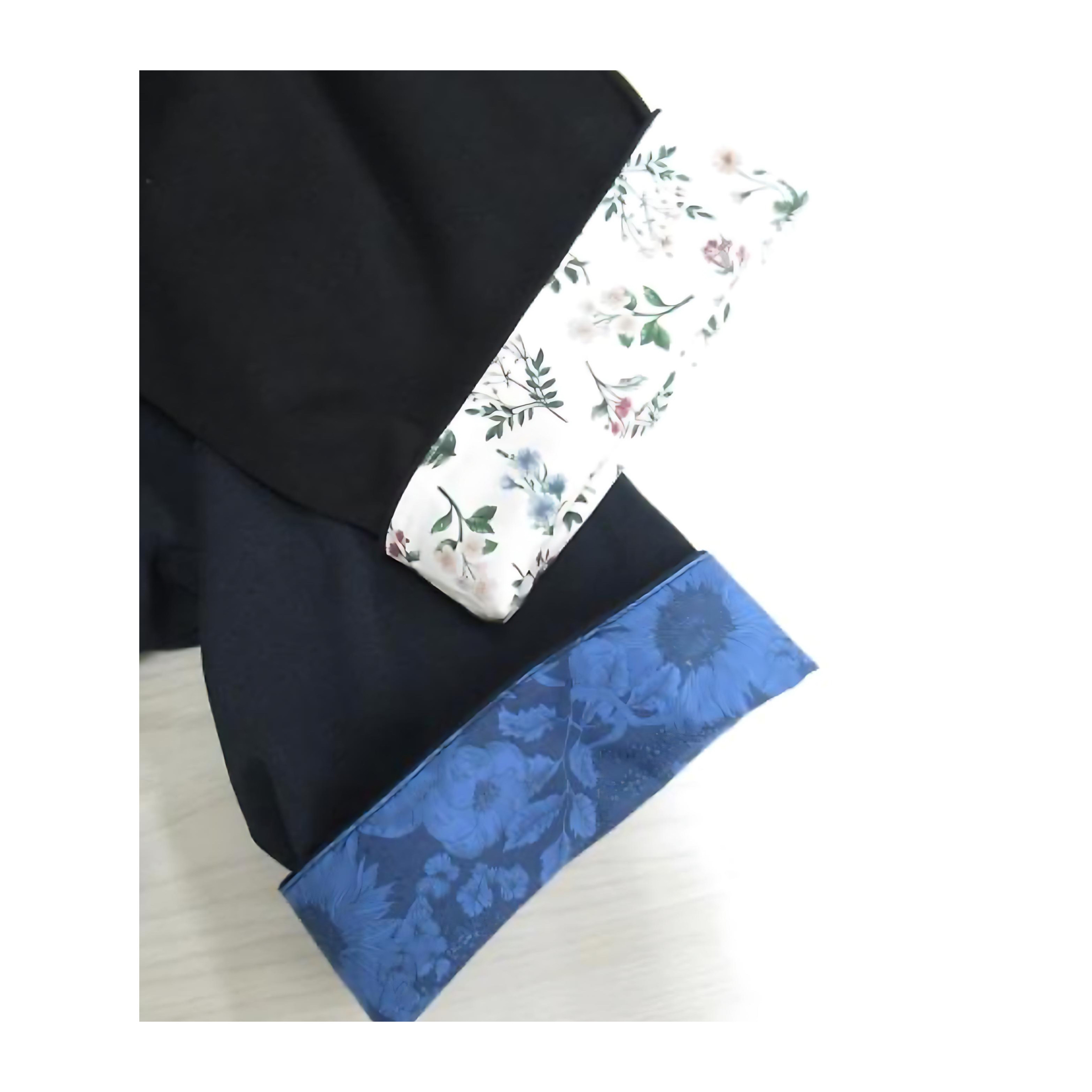 素色雙剪裁袖口裏liberty 8分袖T恤