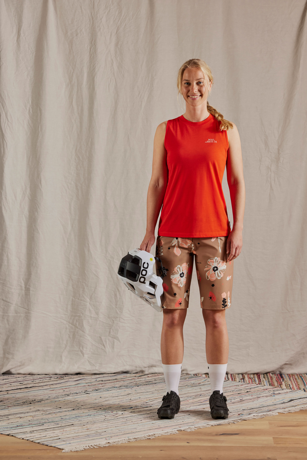 【MALOJA】女彈性快乾專業款印花短褲 / 24MA37161-[花朵棕、黑]