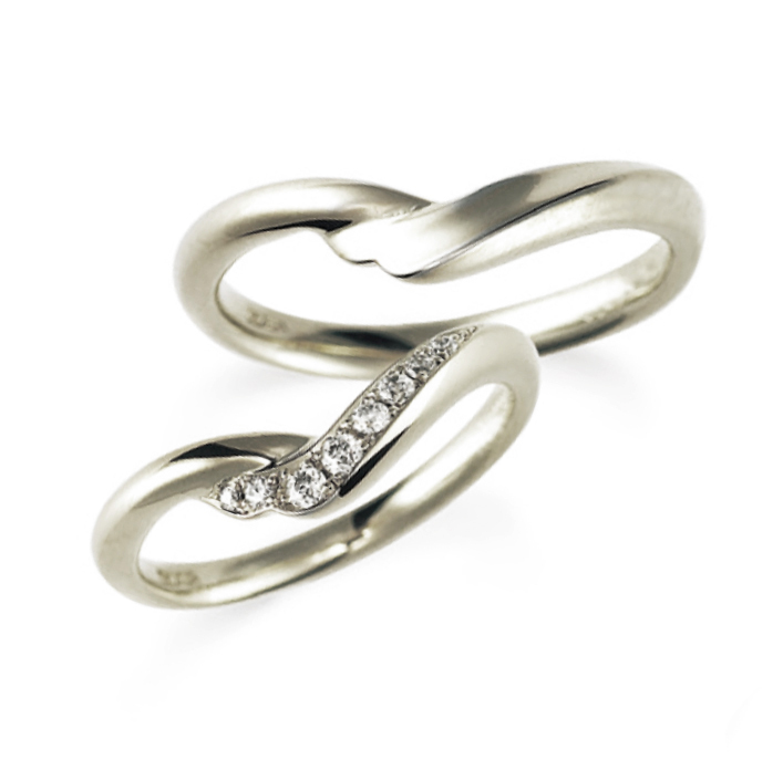 18K白金鑽石結婚戒指(WHK10WGA027M & WHK10WGA027F)