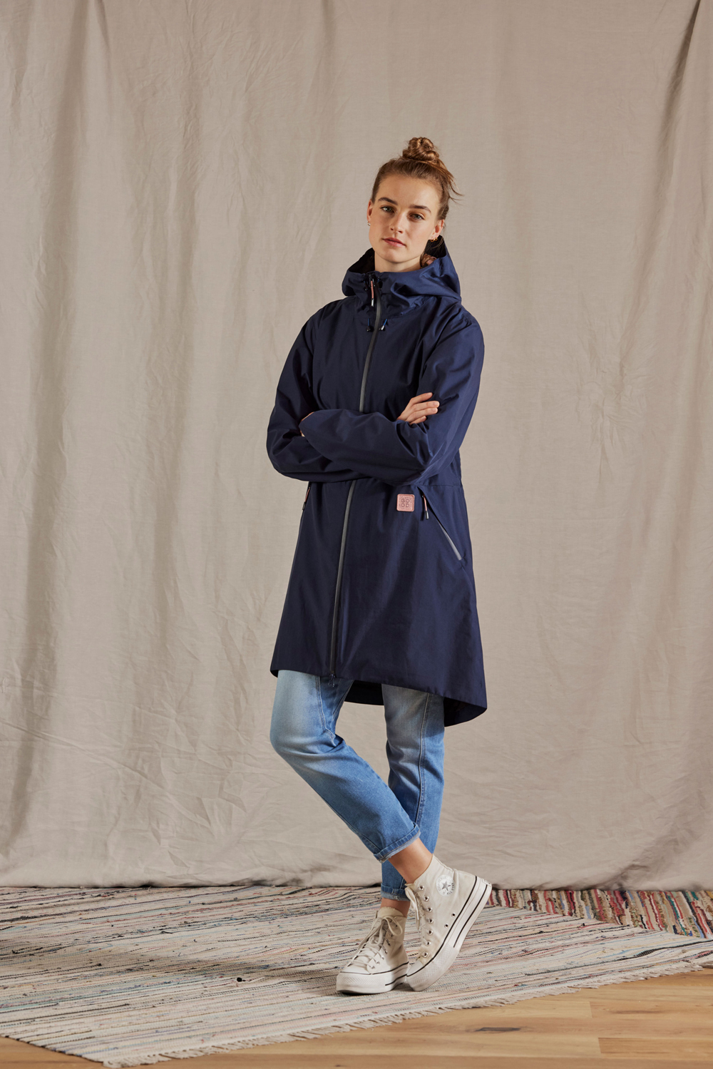 【MALOJA】女防風抗水中長版連帽外套 / 24MA37191-[棕、藍]