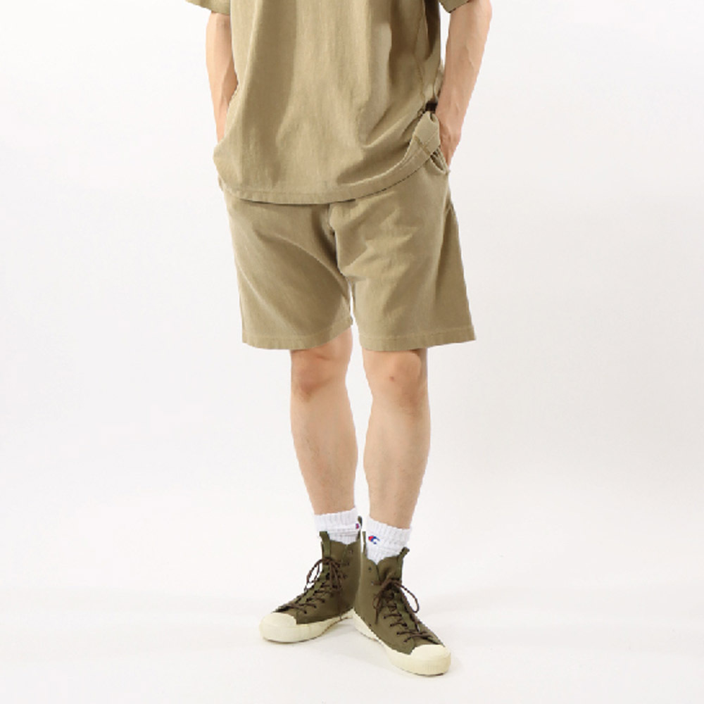 男款-REVERSE WEAVE水洗棉質短褲-棕色（ C3-Z506-782）