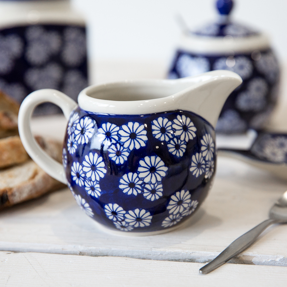 London Pottery ｜藍色小雛菊牛奶罐及糖碗套組