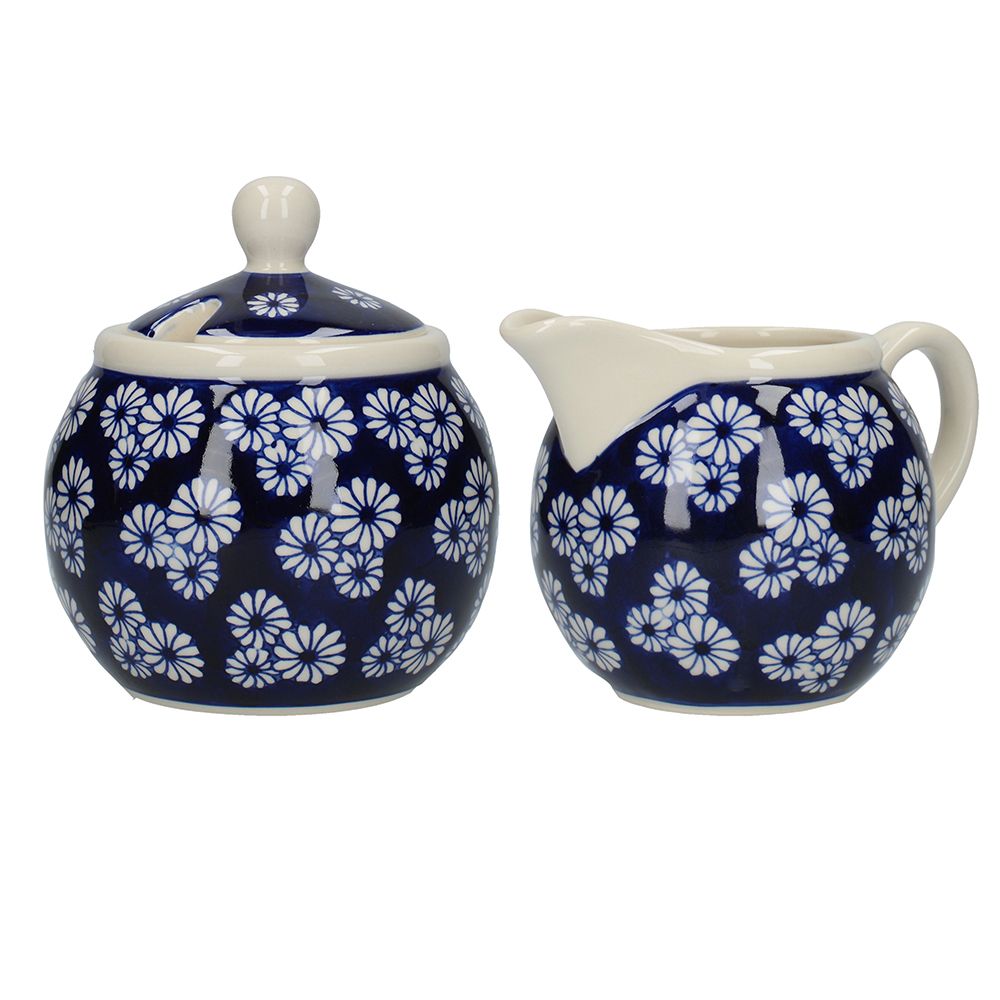 London Pottery ｜藍色小雛菊牛奶罐及糖碗套組