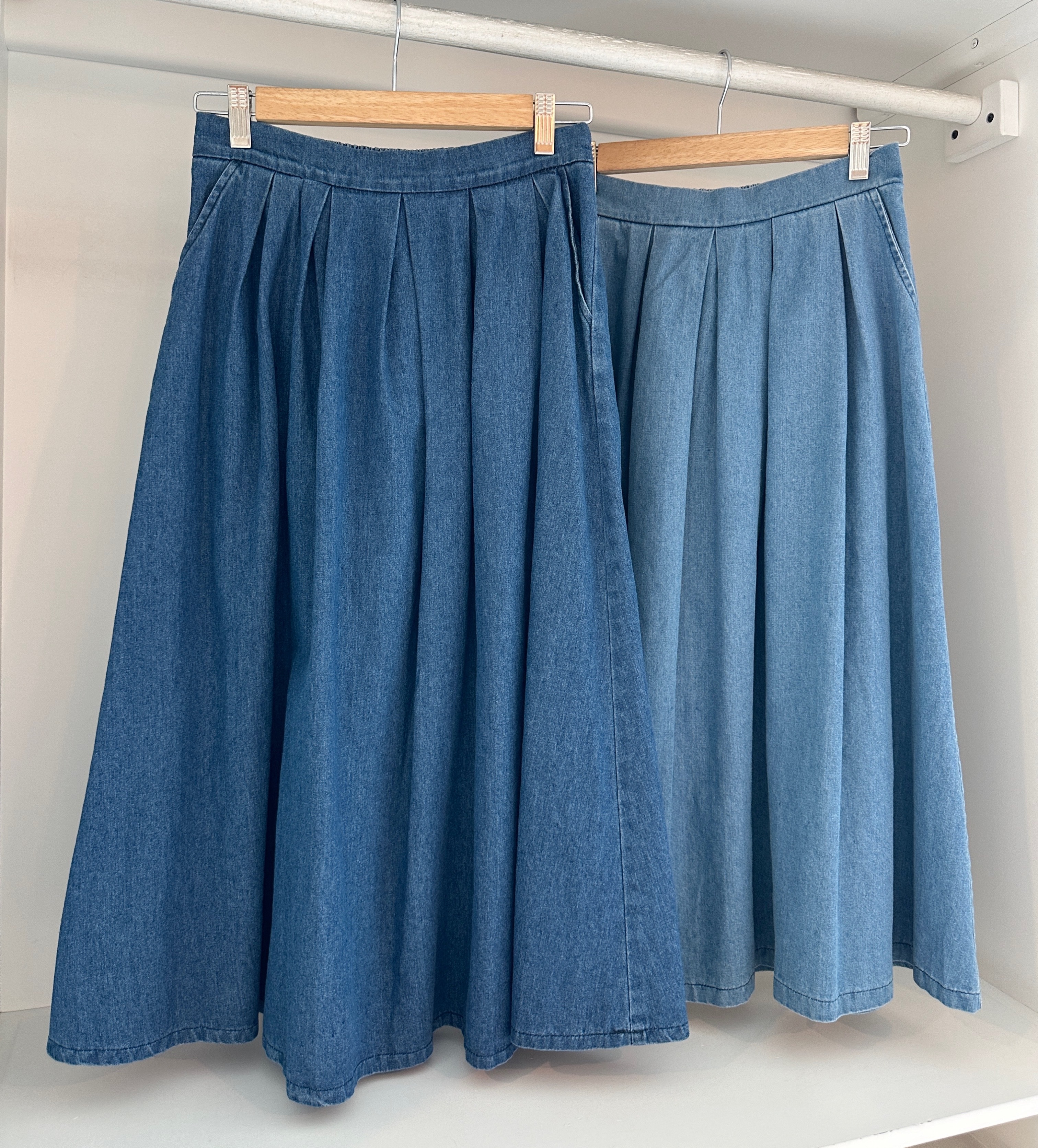 HIGH WAIST DENIM ALINE SKIRT