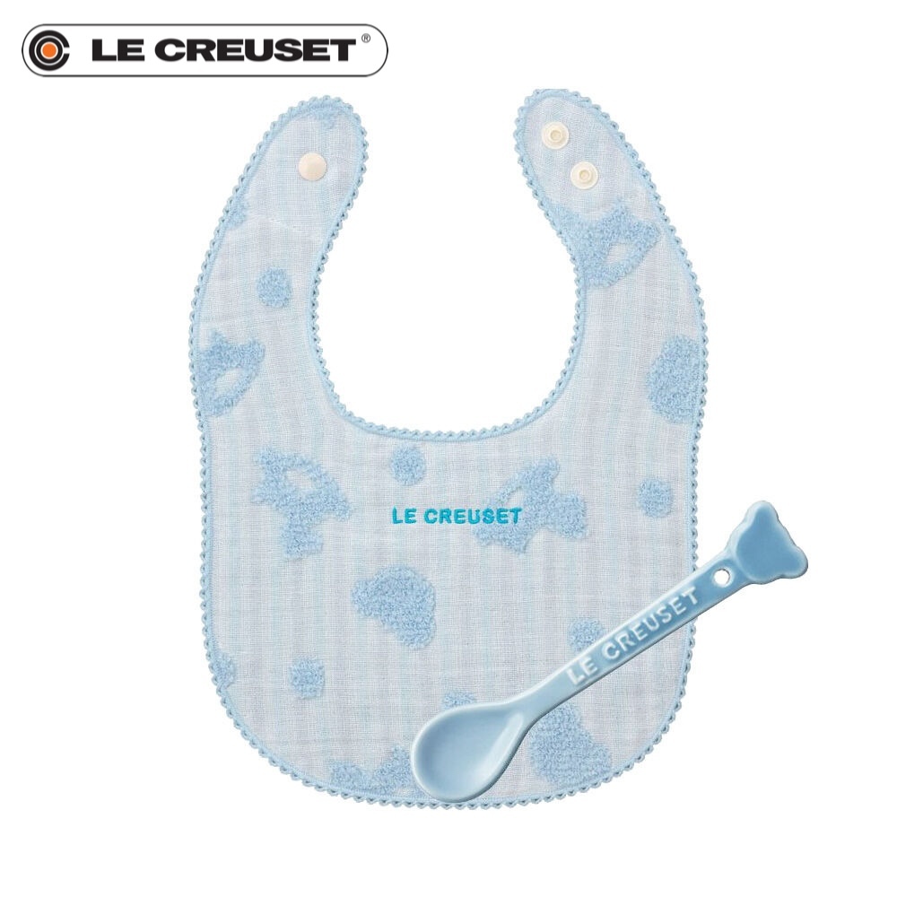 Le Creuset - 口水肩+匙羹禮品套裝・海藍色