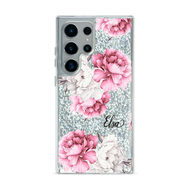 溫柔女孩 銀耀貝拉殼 - (訂製名字) - Samsung 三星 客製化手機殼