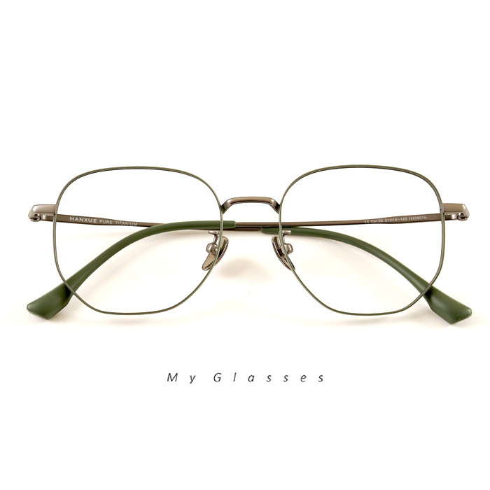 C383鈦金屬切角型圓框眼鏡