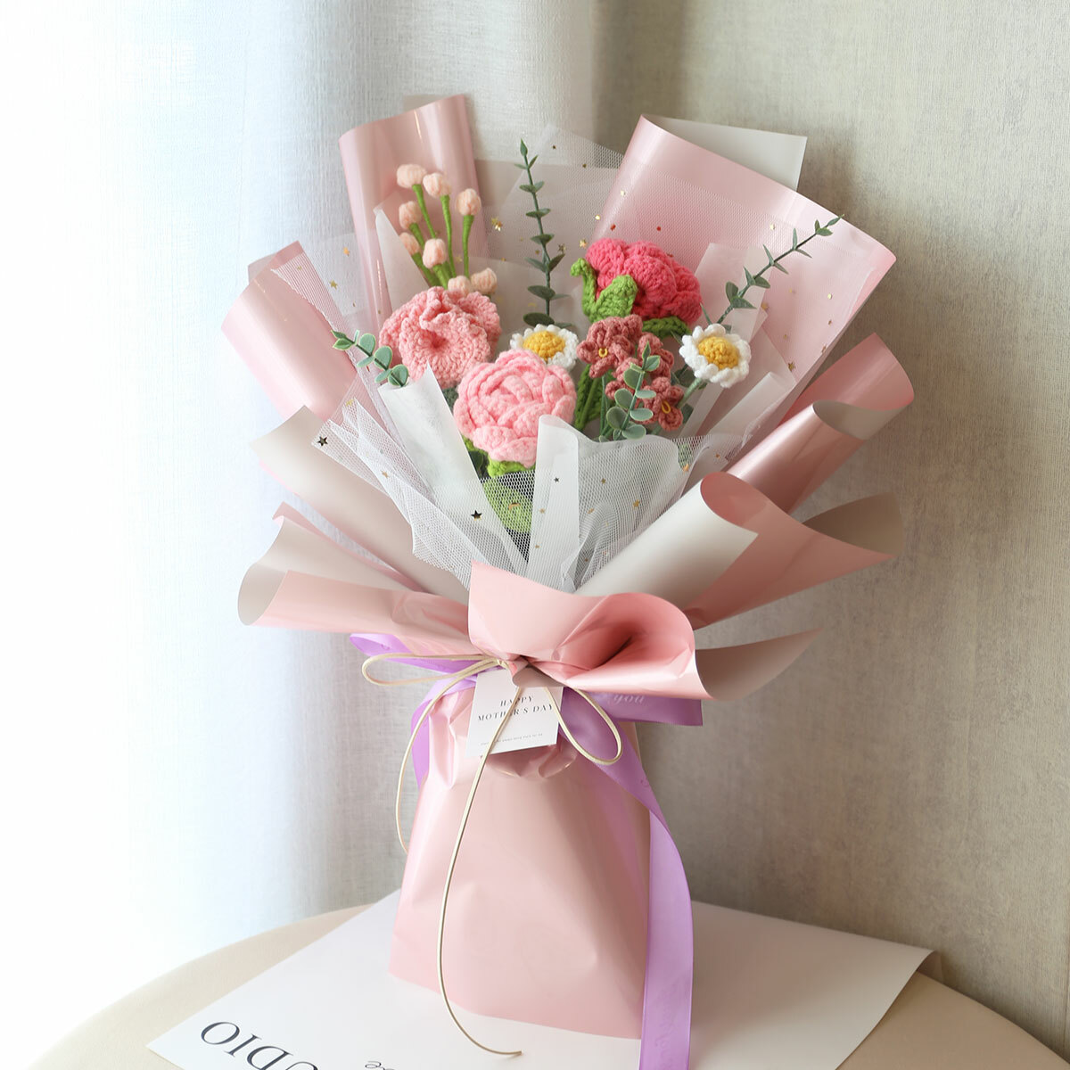 G60｜粉色系針織花束
