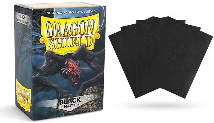 Dragon Shield Standard Size Sleeves (63x88mm) - Black Mate (100)