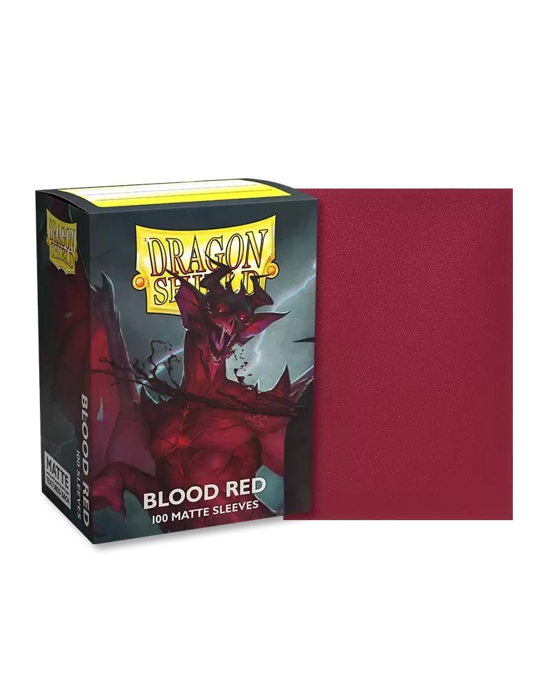 Dragon Shield Standard Size Sleeves (63x88mm) - Blood RED Mate (100)