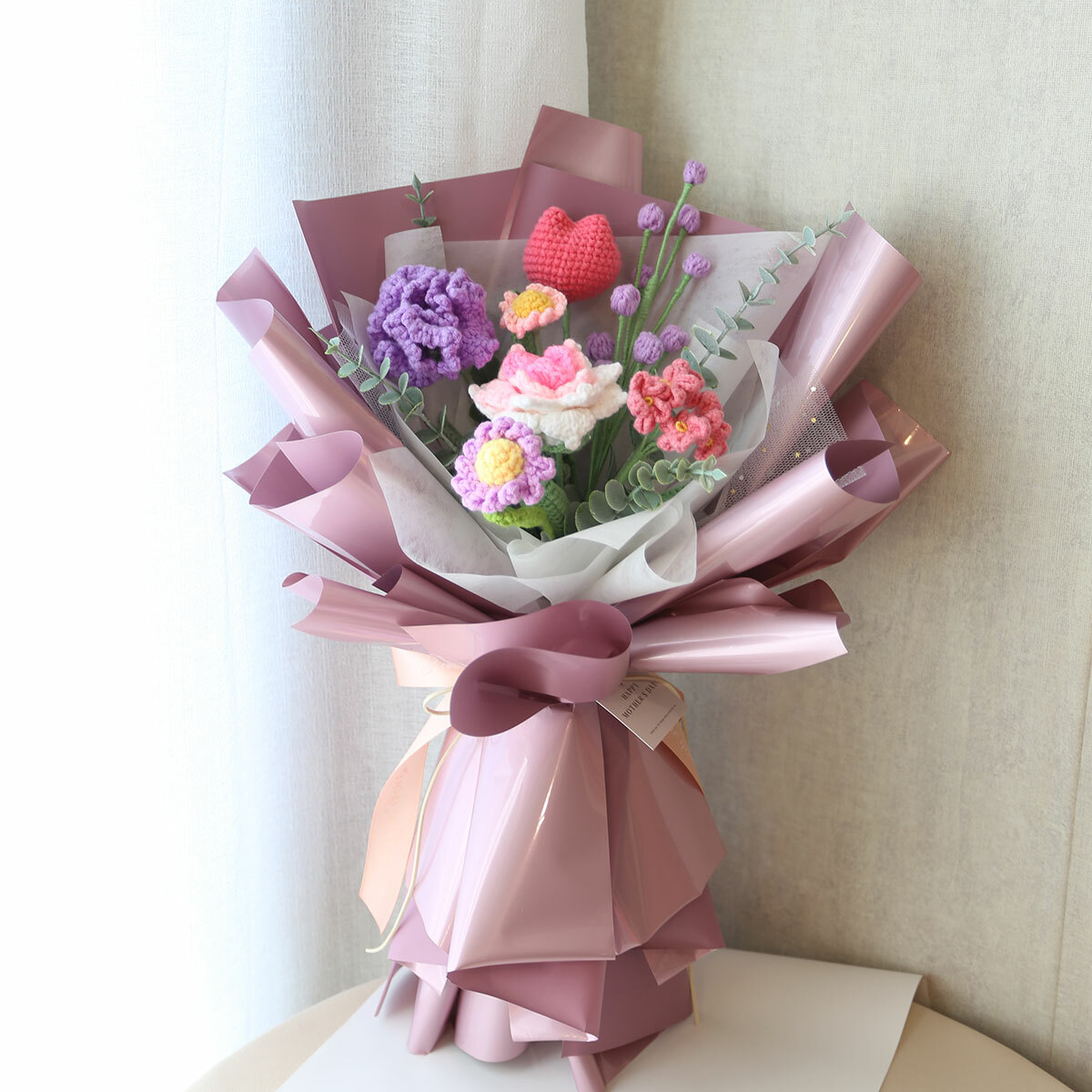 G61｜紫色系針織花束