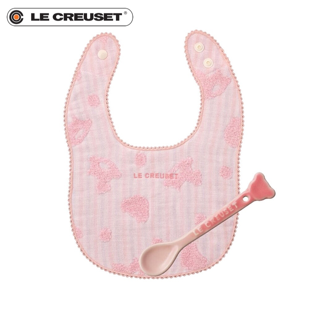 Le Creuset - 口水肩+匙羹禮品套裝・粉紅色