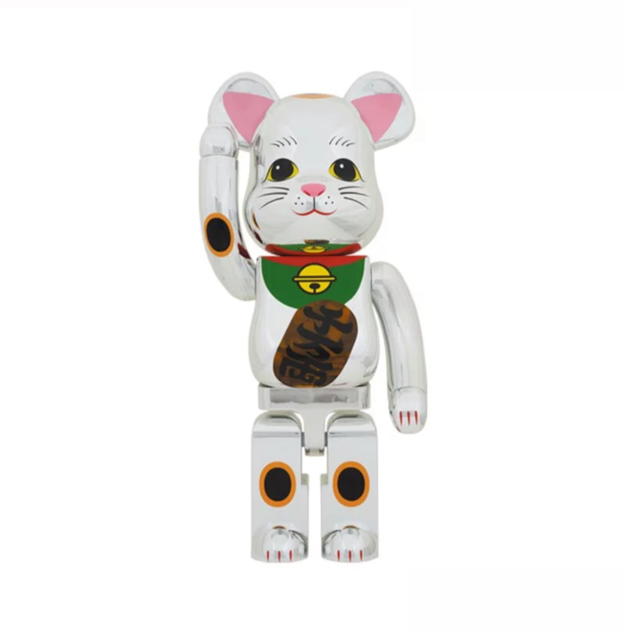 BEARBRICK 招財貓千萬兩電鍍銀發光ver. 1000％