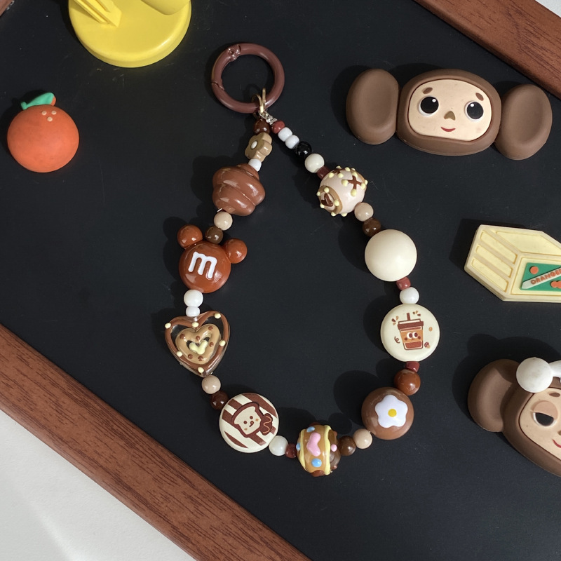 《3850》M豆熊熊愛心串珠吊飾鍊
