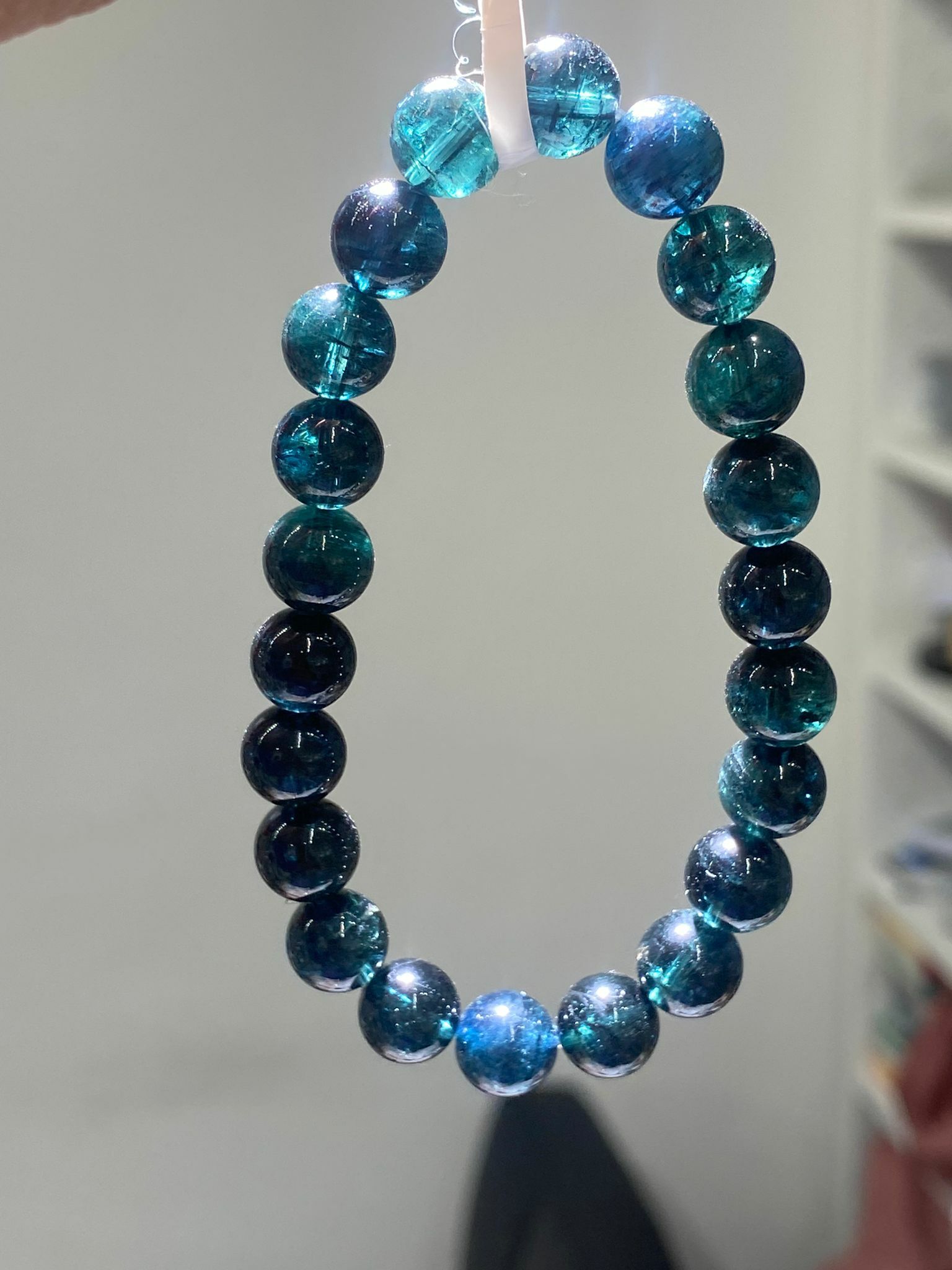 6.5MM稀有漸變藍碧璽手串