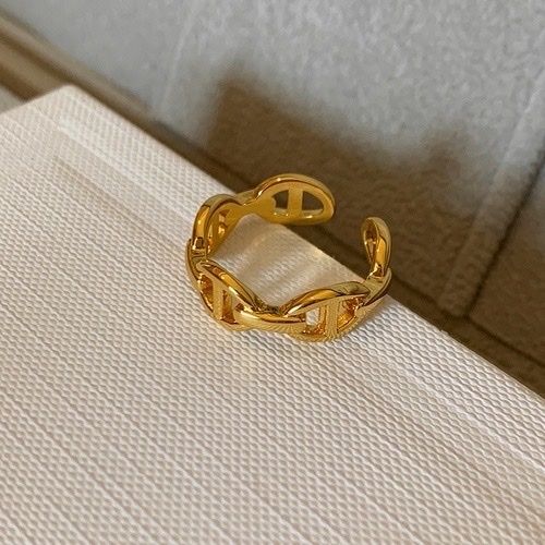 經典低奢豬鼻 一體式無鑽翻玩開口戒