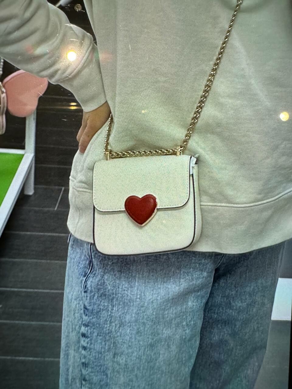 [S] KATE SPADE KF456 OTHER HEART HARDWARE MICRO FLAP CROSSBODY,MERINGUE M, 196021443503 [FINAL SALE] (SKS989)
