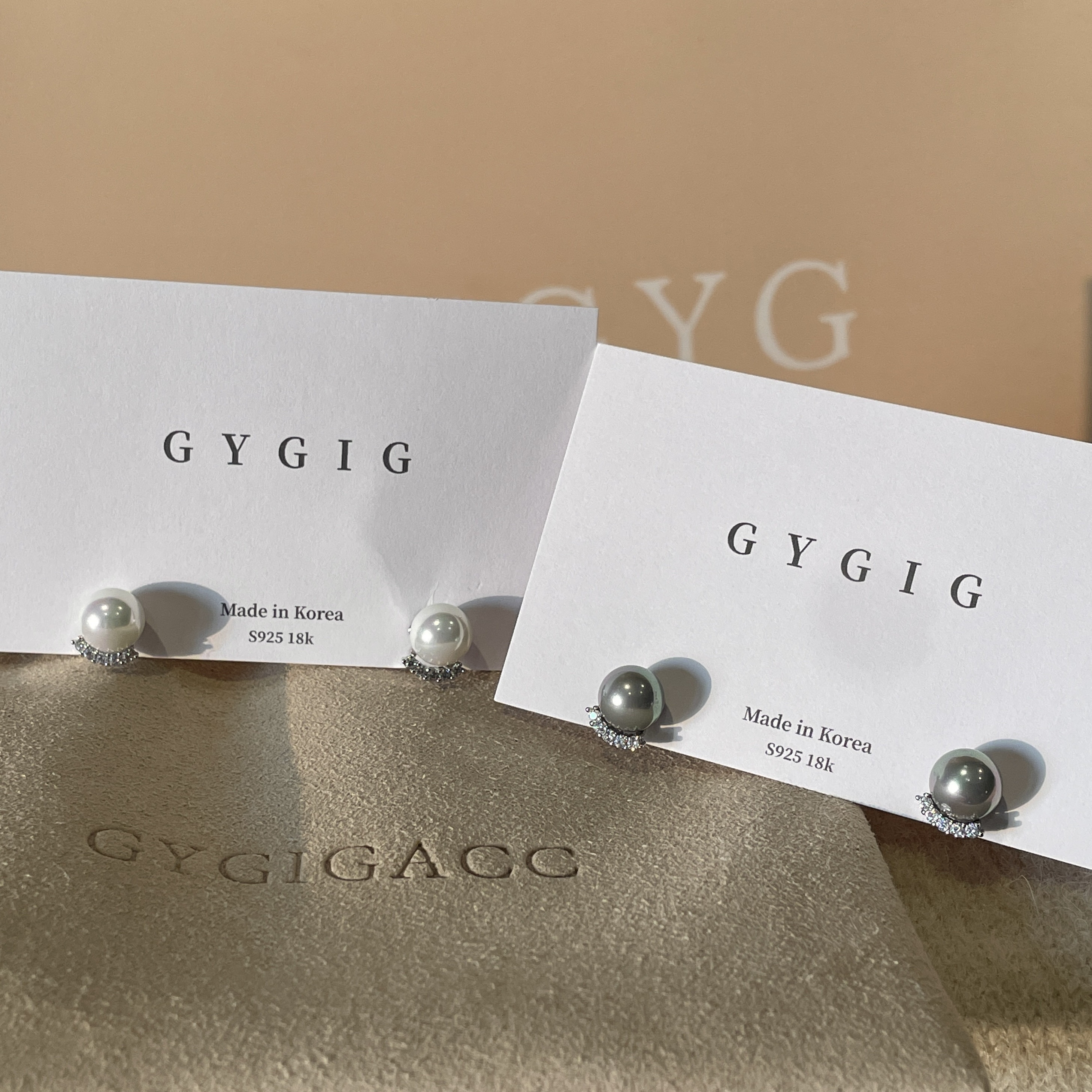 珍珠高級宮廷 微笑鑽小耳釘