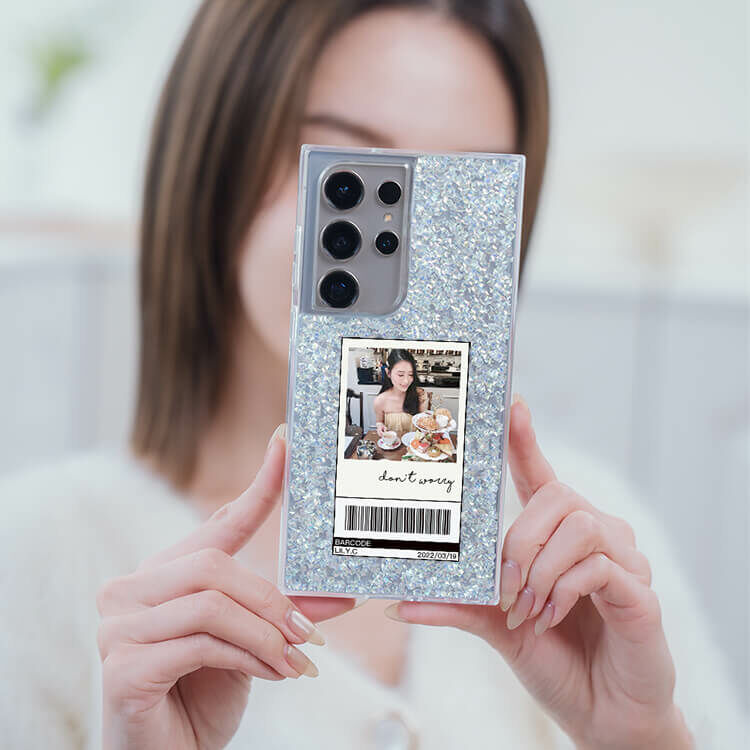 照片載具 銀耀貝拉殼 - (訂製名字) - Samsung 三星 客製化手機殼