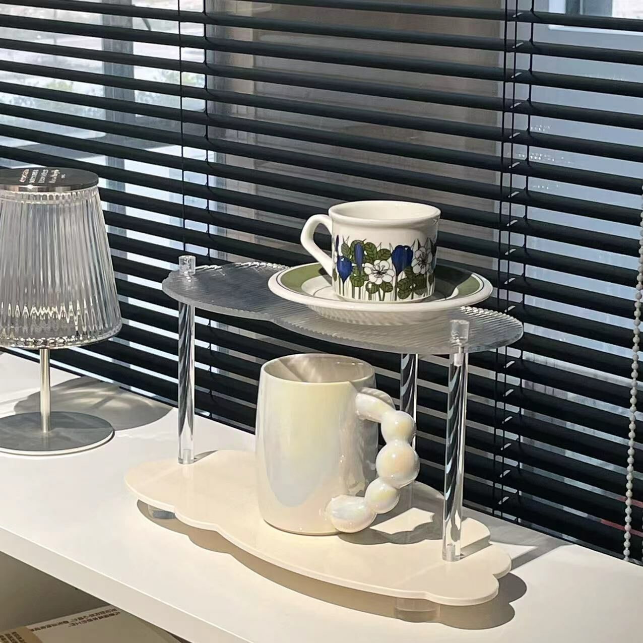 《3854》雲朵造型雙層置物擺飾收納架