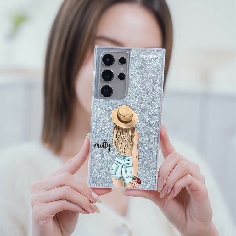個性女孩  銀耀貝拉殼 - (訂製名字) - Samsung 三星 客製化手機殼