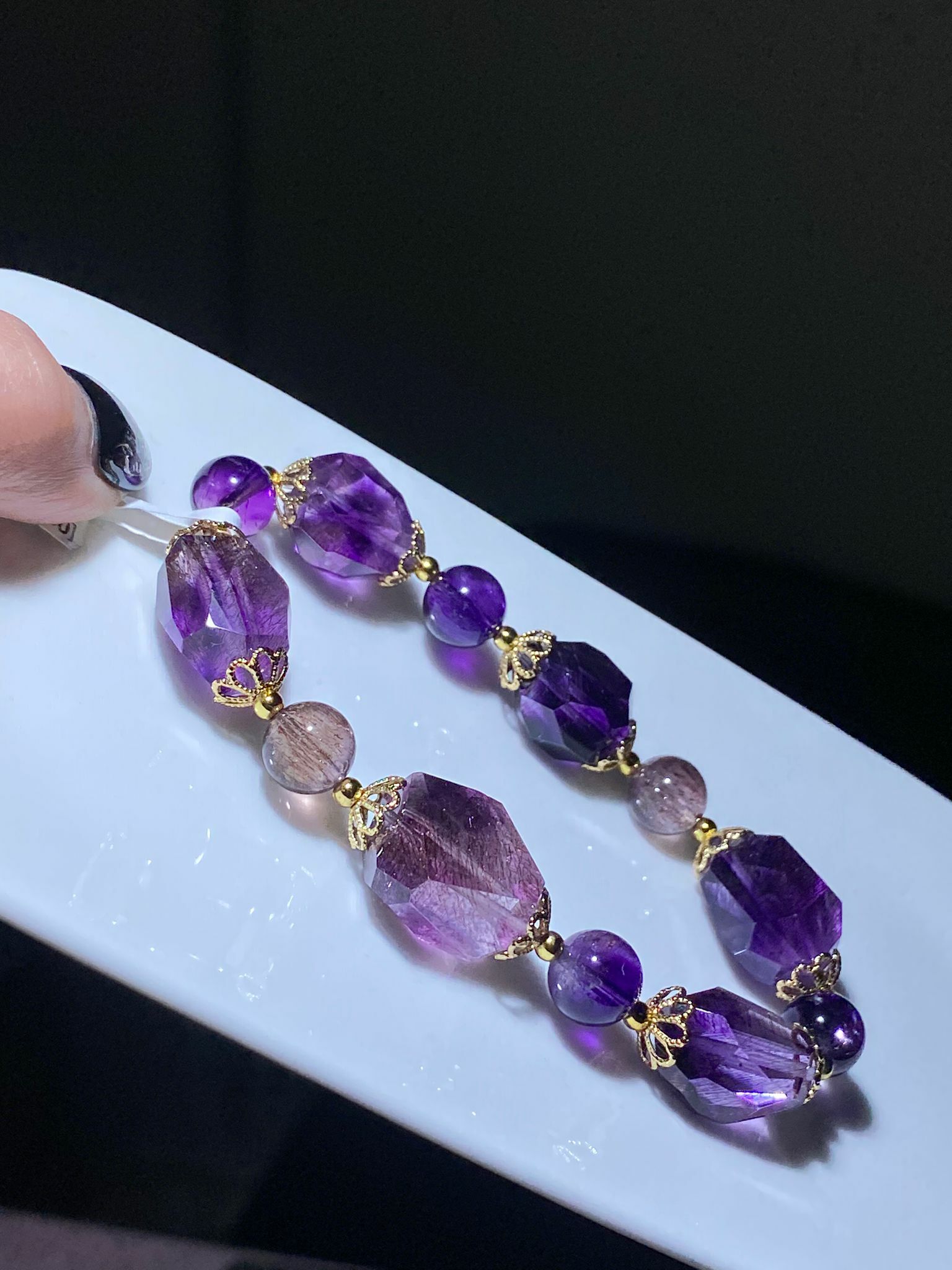 高質紫超七原石DIY