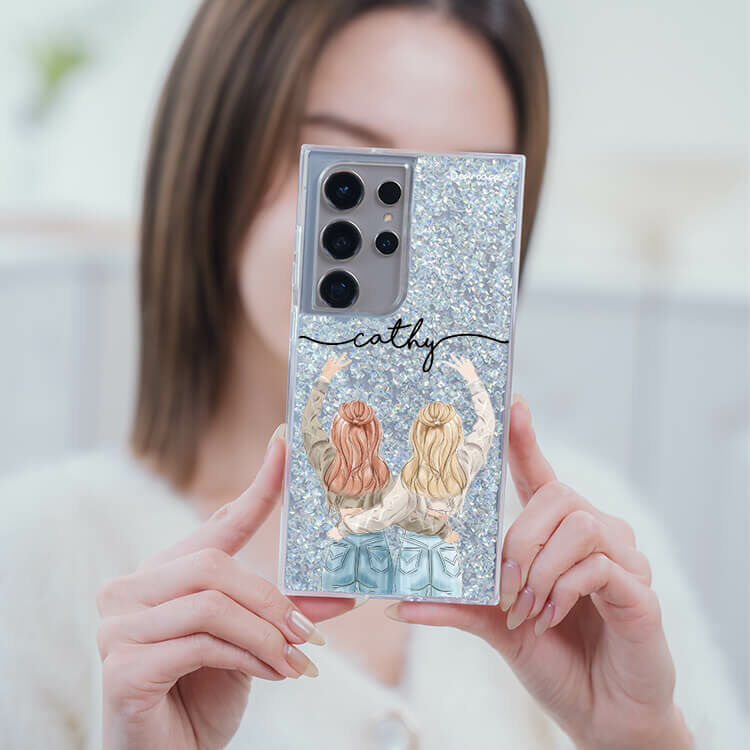 閨蜜女孩  銀耀貝拉殼 - (訂製名字) - Samsung 三星 客製化手機殼