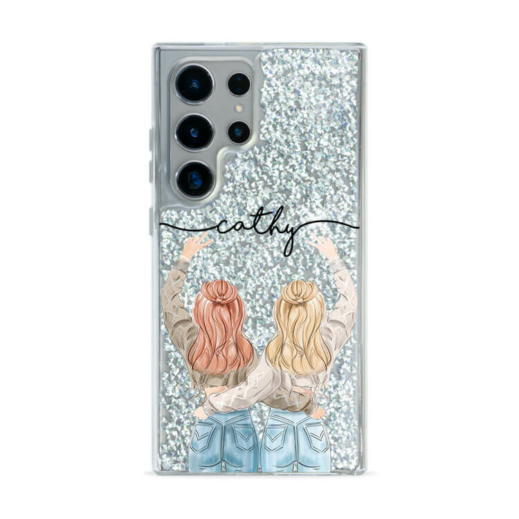 閨蜜女孩  銀耀貝拉殼 - (訂製名字) - Samsung 三星 客製化手機殼