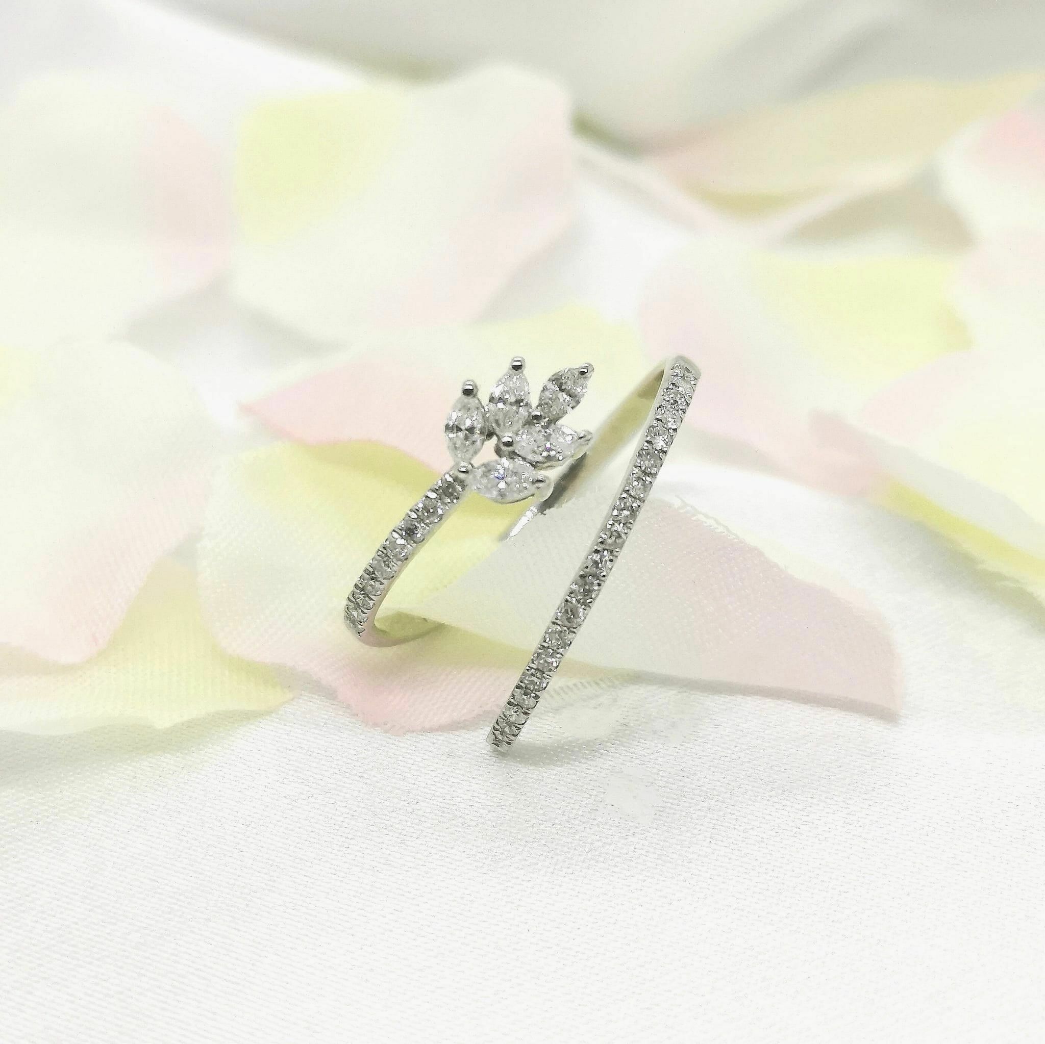 0.36 ct 18K 白金鑽石介指 (R3960) - Size HK#15