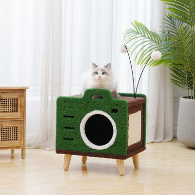 單獨免運-Petpals 墨綠復古相機貓窩